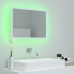 Espejo de baño LED acrílico blanco 60x8,5x37 cm