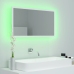 Espejo de baño LED acrílico blanco 80x8,5x37 cm