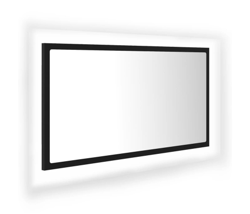 Espejo baño LED negro acrílico 80x8,5x37 cm