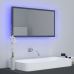 Espejo de baño LED acrílico gris 80x8,5x37 cm