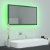 Espejo de baño LED acrílico gris 80x8,5x37 cm