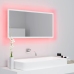 Espejo de baño LED acrílico blanco 90x8,5x37 cm