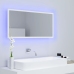 Espejo de baño LED acrílico blanco 90x8,5x37 cm