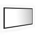 Espejo de baño LED acrílico negro brillo 90x8,5x37 cm