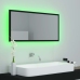 Espejo de baño LED acrílico negro brillo 90x8,5x37 cm