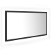 Espejo de baño LED acrílico gris brillo 90x8,5x37 cm