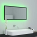 Espejo de baño LED acrílico gris brillo 90x8,5x37 cm