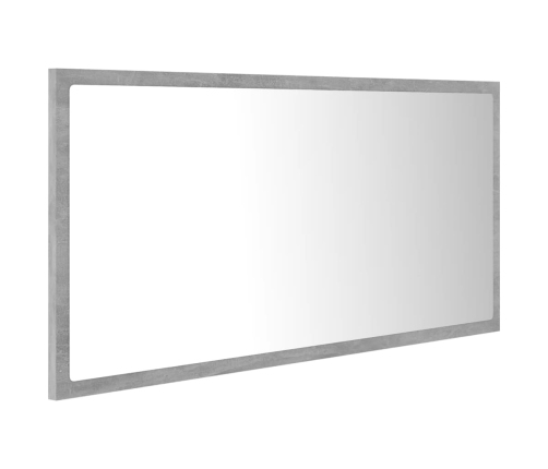 Espejo de baño LED acrílico gris hormigón 90x8,5x37 cm