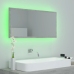 Espejo de baño LED acrílico gris hormigón 90x8,5x37 cm