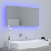 Espejo de baño LED acrílico gris hormigón 90x8,5x37 cm