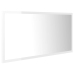 Espejo de baño LED crílico blanco brillo 90x8,5x37 cm