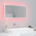 Espejo de baño LED crílico blanco brillo 90x8,5x37 cm