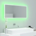 Espejo de baño LED crílico blanco brillo 90x8,5x37 cm