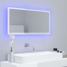 Espejo de baño LED crílico blanco brillo 90x8,5x37 cm