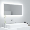 Espejo de baño LED crílico blanco brillo 90x8,5x37 cm