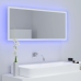 Espejo de baño LED acrílico blanco 100x8,5x37 cm