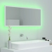 Espejo de baño LED acrílico blanco 100x8,5x37 cm