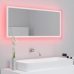 Espejo de baño LED acrílico blanco 100x8,5x37 cm