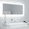 Espejo de baño LED acrílico blanco 100x8,5x37 cm