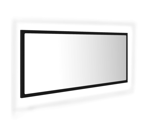 Espejo de baño LED acrílico negro 100x8,5x37 cm