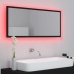 Espejo de baño LED acrílico negro 100x8,5x37 cm