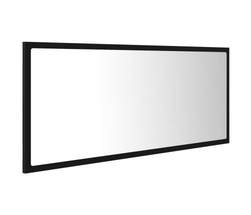 Espejo de baño LED acrílico negro 100x8,5x37 cm