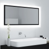 Espejo de baño LED acrílico negro 100x8,5x37 cm