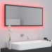 Espejo de baño LED acrílico gris 100x8,5x37 cm