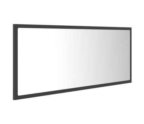 Espejo de baño LED acrílico gris 100x8,5x37 cm