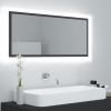 Espejo de baño LED acrílico gris 100x8,5x37 cm