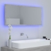 Espejo de baño LED acrílico gris hormigón 100x8,5x37 cm