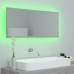 Espejo de baño LED acrílico gris hormigón 100x8,5x37 cm