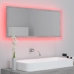 Espejo de baño LED acrílico gris hormigón 100x8,5x37 cm