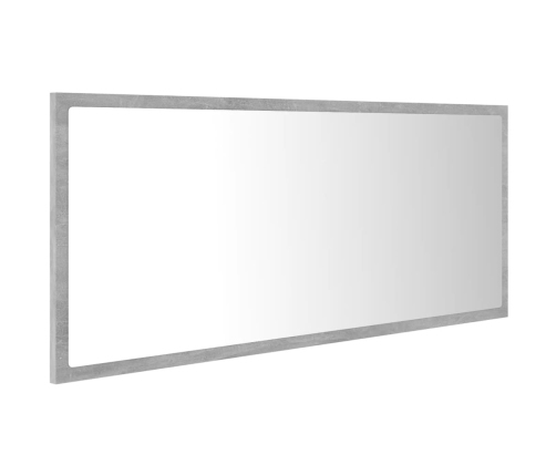 Espejo de baño LED acrílico gris hormigón 100x8,5x37 cm