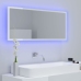 Espejo de baño LED acrílico blanco brillo 100x8,5x37 cm