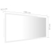 Espejo de baño LED acrílico blanco brillo 100x8,5x37 cm