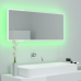 Espejo de baño LED acrílico blanco brillo 100x8,5x37 cm