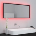 Espejo de baño LED acrílico negro brillo 100x8,5x37 cm