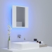 Armario espejo de baño con luz LED acrílico blanco 40x12x45 cm