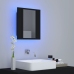 Armario espejo de baño con luz LED acrílico negro 40x12x45 cm