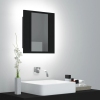 Armario espejo de baño con luz LED acrílico negro 40x12x45 cm