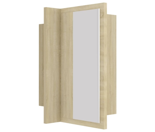 Armario espejo de baño LED acrílico roble Sonoma 40x12x45 cm