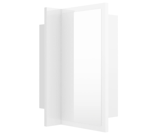 Armario espejo de baño LED acrílico blanco brillo 40x12x45 cm