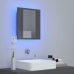 Armario espejo de baño luz LED acrílico gris brillo 40x12x45 cm