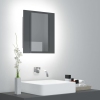 Armario espejo de baño luz LED acrílico gris brillo 40x12x45 cm