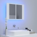 Armario espejo de baño con luz LED acrílico blanco 60x12x45 cm