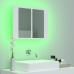 Armario espejo de baño con luz LED acrílico blanco 60x12x45 cm