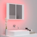 Armario espejo de baño con luz LED acrílico blanco 60x12x45 cm