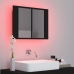 Armario espejo de baño con luz LED acrílico negro 60x12x45 cm