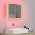 Armario espejo de baño LED acrílico roble Sonoma 60x12x45 cm